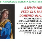 A Spianamento di Castiglione dei Pepoli domenica 1 dicembre consueta “Festa di Santa Barbara” dalle ore 14,30