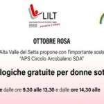  Ottobre Rosa: la prevenzione torna sul nostro territorio, Venerdì 2 ottobre, dalle 9.30 alle 13.30 e dalle 14.30 alle 17.30